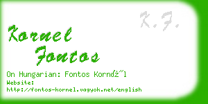 kornel fontos business card